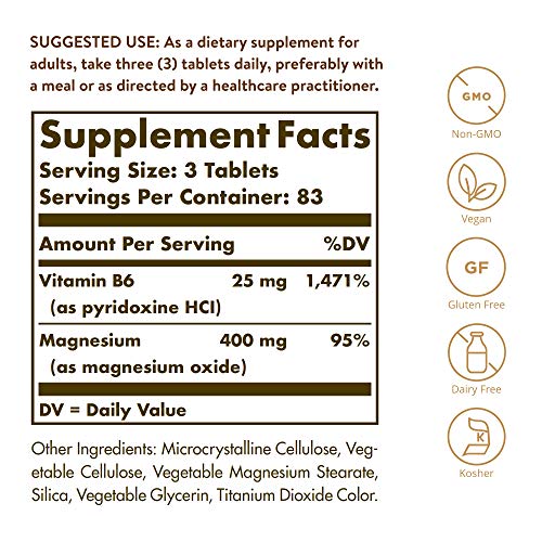 Solgar Magnesio con Vitamina B6-250 Tabletas