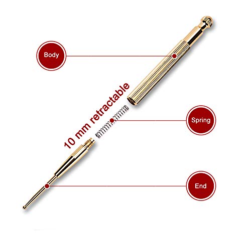 Sonda de Doble Cabeza y Punta para Puntos en Oreja y Cuerpo Acupuntura Regalo la Oreja de Bolsillo y Bolsa, Shiatsu Therapy Shiatsu Masajeador Ear Acupoint Probe Painless Acupuncture Pen Conjunto de 2