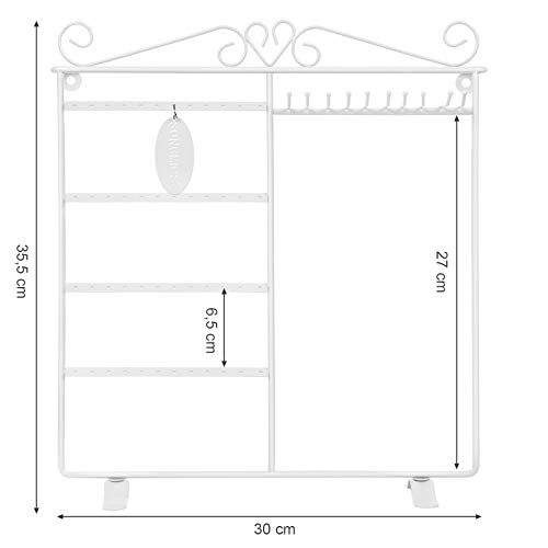 SONGMICS Soportes para Joyas, Organizador de Pendientes, Blanco JDS002W