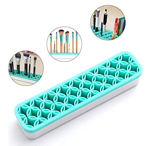 Soporte de silicona para brochas de maquillaje y brochas de maquillaje, herramientas y accesorios para bolígrafo de silicona suave, soporte para brochas de maquillaje, estuche de almacenamiento