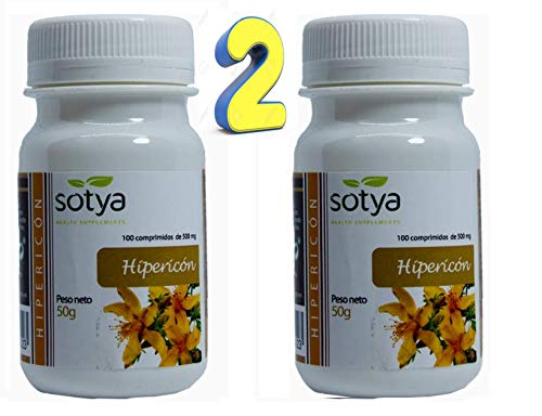 SOTYA HIPERICO 500 mg 200 comprimidos pack 100+100, Hierba de San Juan, mejora tu estado de ánimo,anti estrés, astenia primaveral, controla la ansiedad, ayuda en los cambios estacionales, relajante