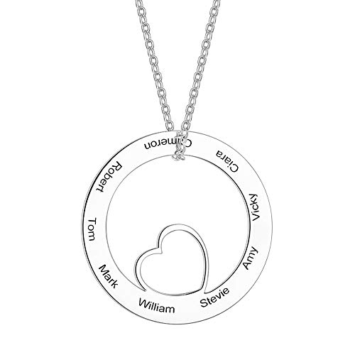 SOUFEEL Collar Plata Colgante con Nombre Personalizados Regalo para Familia Pareja Madre Cadena Más Extención