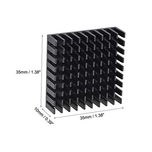 sourcing map 10x35x35mm negro disipador térmico adhesivo almohadilla enfriador para refrigeración 3D impresoras 5pcs