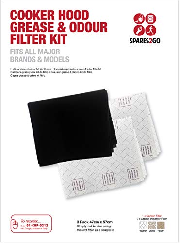 Spares2go Juego de Filtro Universal Campana extractora de Carbono Grasa para Cocina Extractor Vent