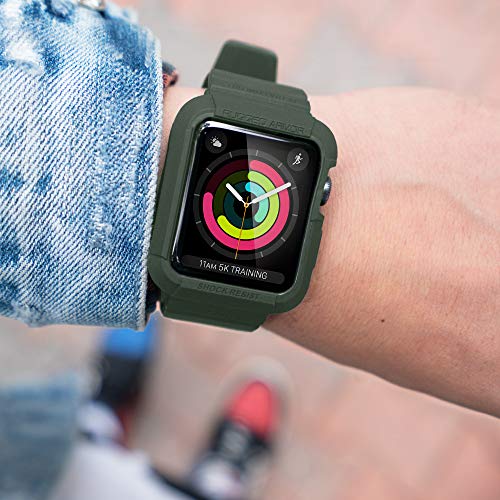 Spigen Rugged Armor Pro Compatible con Apple Watch Funda para 42mm Serie 3/2/1/Original (2015) - Verde Militar