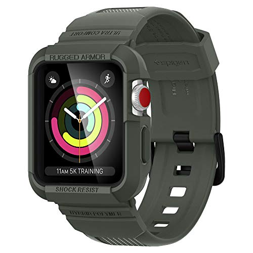 Spigen Rugged Armor Pro Compatible con Apple Watch Funda para 42mm Serie 3/2/1/Original (2015) - Verde Militar