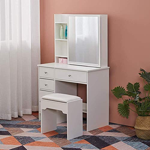 SPMDH Tocador Dormitorio de Estilo Chica Moderna con cajones y Compartimentos de tocador,5 Drawers