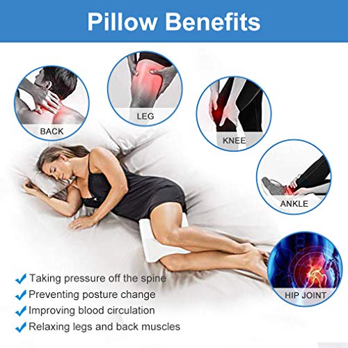 SRXWO Almohadas piernas para Dormir, Cojín para Almohada con de Memoria para durmientes de Lado, Almohada de Apoyo para la Rodilla