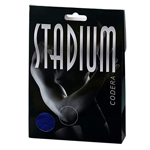 *STADIUM - Codera, Azul, L, para alivio del dolor de musculos del codo, epicondilitis, tendinitis artritis, codo tenista y codo golfista, vendaje para soporte deportivo, Unisex para Hombre y Mujer