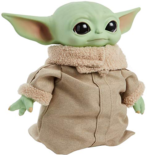 Star Wars Baby Yoda El niño de la serie The Mandalorian, figura peluche de 28 cm, color verde, (Mattel GWD85)