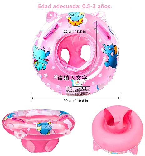 StillCool Flotadores Bebe, Anillo de natación para bebé, Anillo de natación Asient, Lindo Patrón Natación Inflable Flotador para niños Entre 6-36 Meses (Rosado)