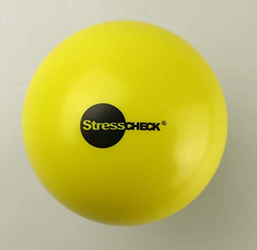 StressCHECK Pelota Anti Estrés - 3 x Bola Anti-Estrés con Diseño de Carita Sonriente - Bola Estrujable Amarilla para Alivio de Estrés, ADHD & Autismo