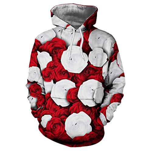 Sudadera con Capucha de Flores 3D para Hombre, Sudadera con Capucha sólida de Invierno para Pareja, Abrigo de Hip Hop para Hombre, Jersey Informal para Hombre Blue L