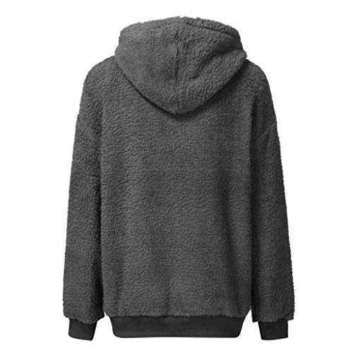 Sudadera Mujer Caliente y Esponjoso Felpa Estampada De Manga Larga Chaqueta con Capucha Jersey de Bolsillo Mujer Otoño-Invierno Talla Grande Hoodie Pullover Abrigo riou