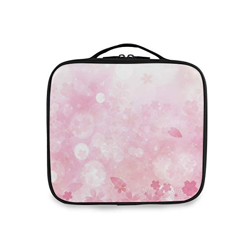 SUGARHE Árbol de Sakura japonés en Flor de Cerezo con Influencia romántica Tema de la Naturaleza asiática,Neceser Maquillaje,Bolsa Cosméticos Organizador Brochas Maquillaje Estuches Portátil