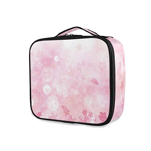 SUGARHE Árbol de Sakura japonés en Flor de Cerezo con Influencia romántica Tema de la Naturaleza asiática,Neceser Maquillaje,Bolsa Cosméticos Organizador Brochas Maquillaje Estuches Portátil