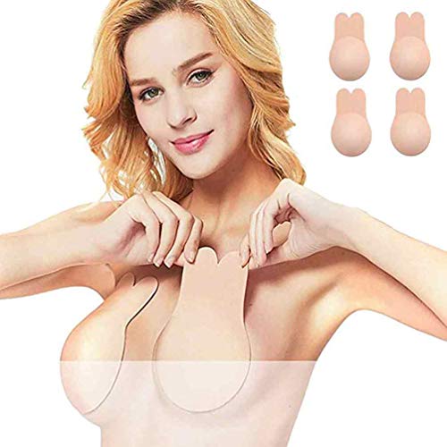 Sujetador sin Tirantes Invisible Espalda Adhesivo Silicona Reutilizable Push Up Adhesivo Mujer el Vestido de la Boda Sujetador Autoadhesivo Copa Talla Grande Pezoneras Cazuelas Adhesivas Redondas