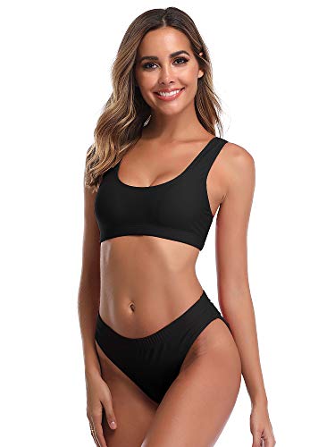 Summer Mae Bikinis Conjuntos de Dos Pieza Sexy Push up Cintura Alta para Mujer Negro XXL (EU 44)