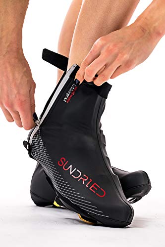 Sundried Ciclismo Overshoes Mejores para el Verano de Invierno Impermeable Overshoes la Bici del Camino de MTB de Aluminio de Ciclo Accesorios (Negro, L)