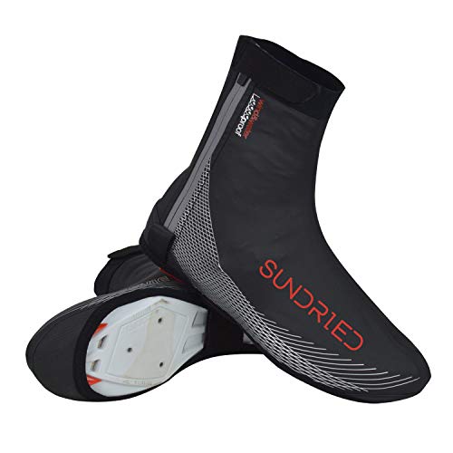 Sundried Ciclismo Overshoes Mejores para el Verano de Invierno Impermeable Overshoes la Bici del Camino de MTB de Aluminio de Ciclo Accesorios (Negro, L)