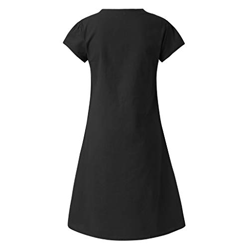 SUNNSEAN Vestido Mujer Vestidos Mujer Verano, Mujer Feminino Camiseta Algodón Casual Tallas Grandes Vestido de señoras Tallas Grandes Vestidos de Playa S - 5XL