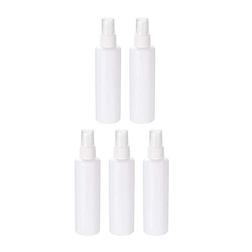 Sunnysam 5 Botellas de pulverización rellenable de 100 ml de plástico con Bomba atomizadora Blanca