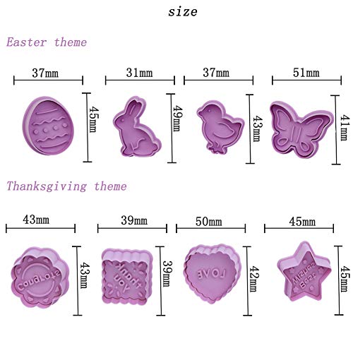 SUNSK Cortador de Galletas Fondant Émbolo Cortadores de Galletas de moldes Hornear Galletas para Navidad Vís Pera Navidad Halloween Pascua Acción de Gracias