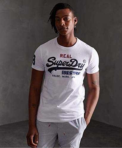 Superdry Vintage Logo Tri tee Camiseta de Tirantes, Blanco (Optic 01C), S para Hombre