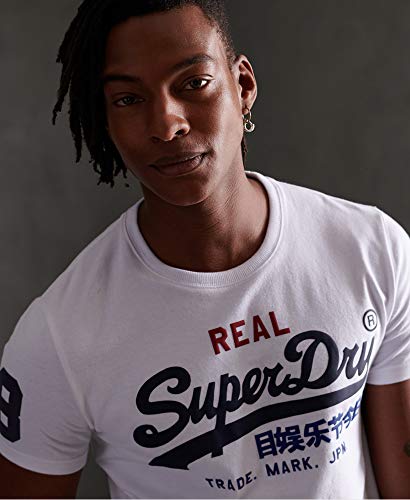 Superdry Vintage Logo Tri tee Camiseta de Tirantes, Blanco (Optic 01C), S para Hombre