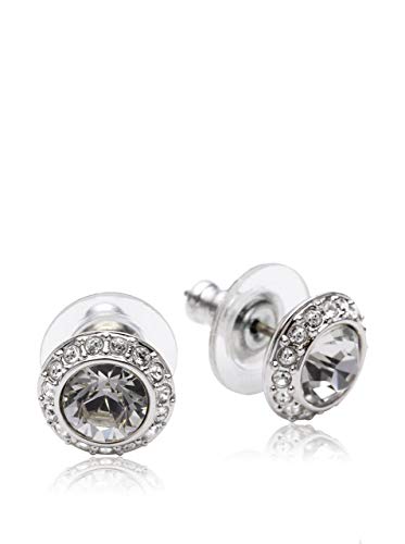 Swarovski Pendientes Angelic, blanco, Baño de Rodio