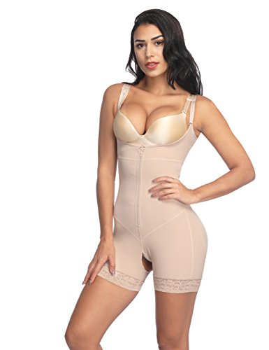 Sweetlover Faja Reductora Body Reductor Shaper Lencería Moldeadora Underbust Posparto Adelgazantes Bodysuit sin Costura S-Beige