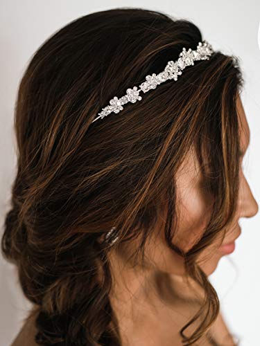 SWEETV Tiara Diadema Con Rhinestones Para Fiesta Novia Boda Corona Nupcial Tocado Accesorios del Pelo de las Mujeres