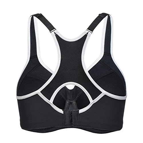 SYROKAN - Sujetador Deportivo de Alto Impacto con Aros y Fina Espuma para Mujer Negro ES:100B (EU 85B)