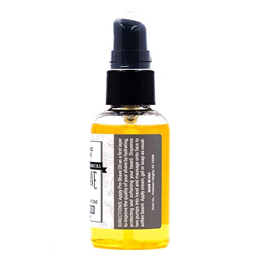 Taconic Shave Todo prima natural Pre-Shave Oil (2 oz.) - Sin perfume - Hecho en los EE.UU. 2 oz antes del afeitado