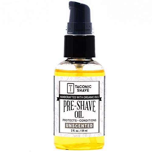 Taconic Shave Todo prima natural Pre-Shave Oil (2 oz.) - Sin perfume - Hecho en los EE.UU. 2 oz antes del afeitado