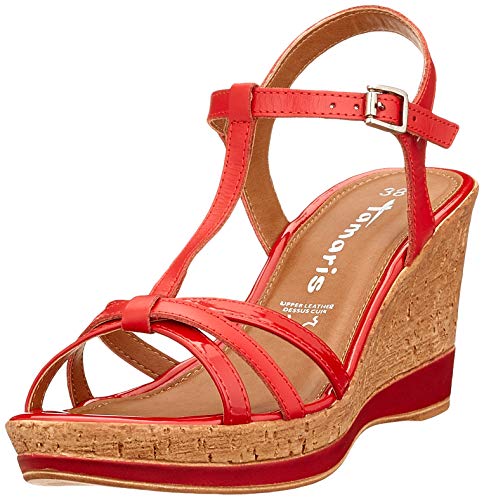 Tamaris 1-1-28347-24, Sandalias con Tira Vertical para Mujer, Rojo (Red 500), 40 EU