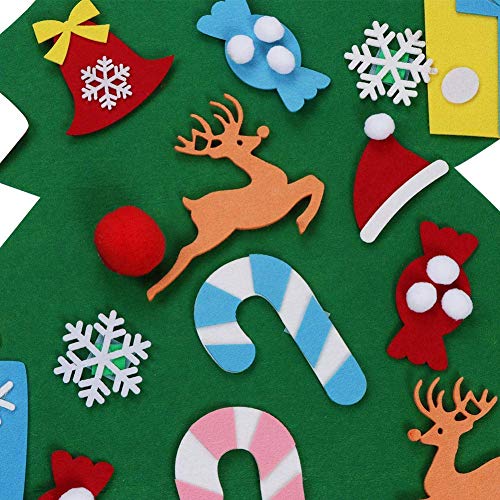 TATAFUN Árbol de Navidad del Fieltro de los 3.1FT DIY fijó + los Ornamentos Desmontables 26pcs, Regalos Colgantes de Navidad de la Pared para Las Decoraciones de la Navidad