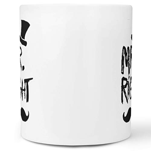 Tazas de café con asa, diseño con texto "Born for-Anime Mr Right", color negro, cerámica, Blanco, 311,84 g