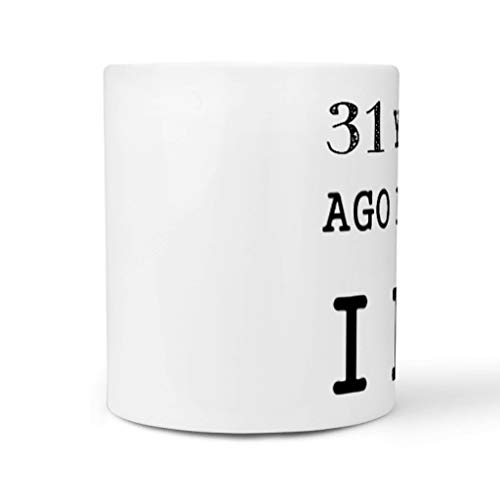 Tazas de té con asa, de cerámica, diseño con texto en inglés "Born for-Anime Years Ago I Said I DO", con doble impresión, cerámica, Blanco, 311,84 g