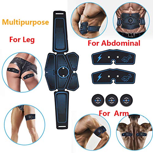 TBYGG Recargable Electroestimulador Muscular Abdominales Masajeador Eléctrico Cinturón Trainer ABS Electroestimulación Abdomen/Brazo/Piernas/Glúteos