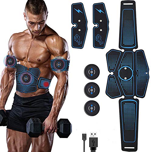 TBYGG Recargable Electroestimulador Muscular Abdominales Masajeador Eléctrico Cinturón Trainer ABS Electroestimulación Abdomen/Brazo/Piernas/Glúteos