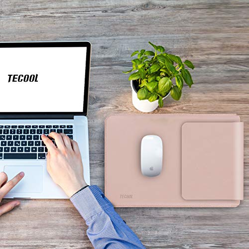 TECOOL 13 Pulgadas Funda Portátil, Funda de Cuero Protectora Bolsa Ordenador Laptop Sleeve para MacBook Air 13 / MacBook Pro 13.3 Retina, 13.5 Surface Laptop 1 2 3, MateBook D 14, DELL XPS 13 - Rosa