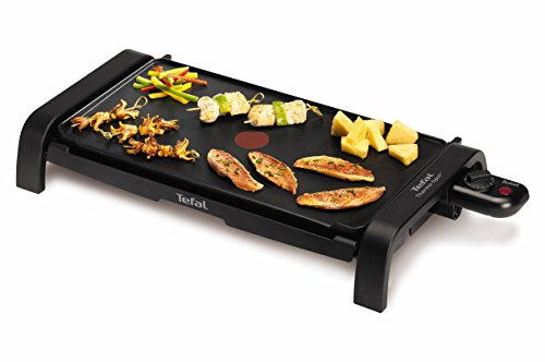 Tefal Thermospot CB540812 - Plancha de cocina de 2000 W con lisa, con thermospot que indica la temperatura, precalientamiento rápido, gran superfície de cocción, apta uso exterior