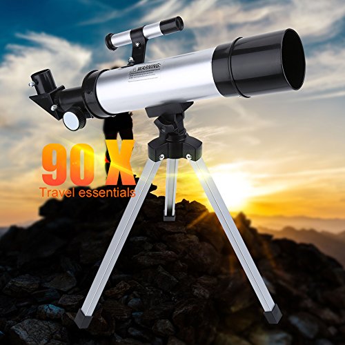 Telescopio monocular de Alta definición 90X Refractor astronómico telescopio Espacial Refractor Telescopio portátil con trípode de Aluminio, Gran Accesorio para entusiastas astronómicos