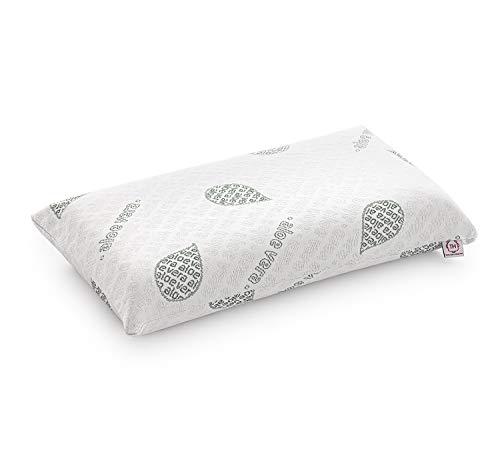 Textilhome - Almohada Viscoelástica - 150 cm - Tejido Ecológico Aloe Vera, núcleo de Visco Puro 100% Natural - Doble Funda con Cremallera. Adaptativa Termoregulada.