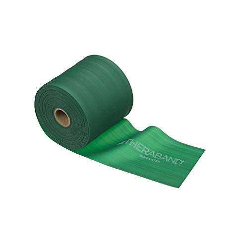 Thera-Band - Banda de gimnasia (alta resistencia, dispensador con rollo de 25 m), color verde