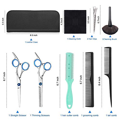 Tijeras de Peluquería Profesional, Tijeras para el Cabello Barbero Tijeras de Peluquería Tijera,Acero Inoxidable Tijeras De Pelo Salón con Peine para Hombres y Mujeres