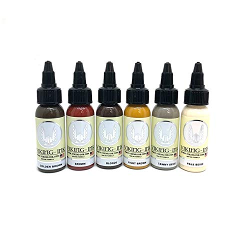 Tinta para tatuaje - KIT 6 PORTRAIT 0.5oz (15ml) - VIKING INK USA - Los mejores colores y negros en tintas para tatuaje del mercado - VEGANAS