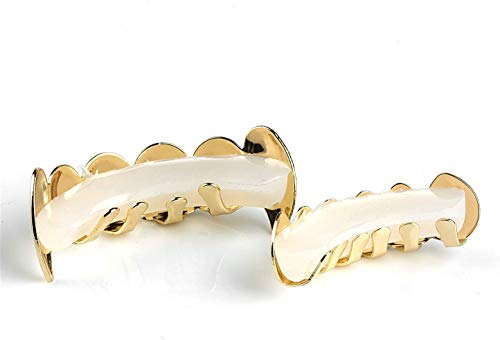 Tirantes de Hip Hop Dientes Grillz Hip Hop Dientes Conjunto Superior e Inferior,Dientes multifuncionales Caps Grillz Set dientes brillantes,juego de moda dental extraíble