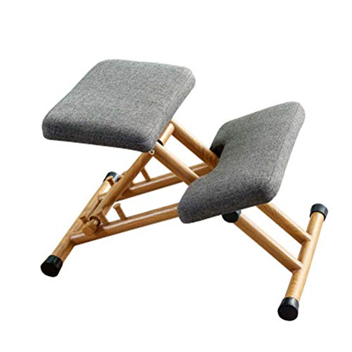 TKHHC Silla ergonómica para arrodillarse, Escritorio de Oficina Ajustable, Taburete para la Rodilla Postura correctiva Alivio del Dolor de Cuello,Cojines Gruesos y cómodos, Verde(Color:si)